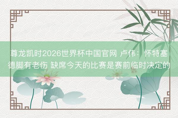尊龙凯时2026世界杯中国官网 卢伟：怀特塞德脚有老伤 缺席今天的比赛是赛前临时决定的