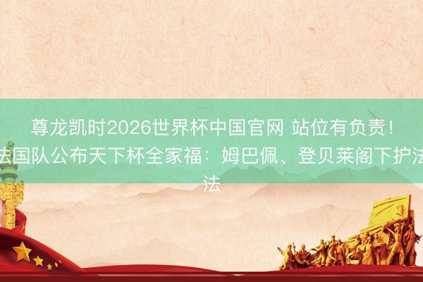 尊龙凯时2026世界杯中国官网 站位有负责！法国队公布天下杯全家福：姆巴佩、登贝莱阁下护法