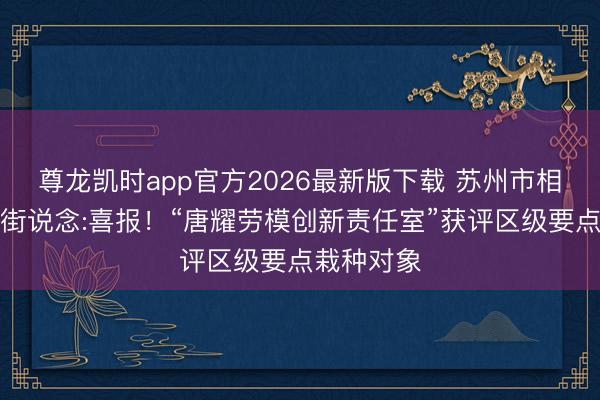 尊龙凯时app官方2026最新版下载 苏州市相城区黄桥街说念:喜报！“唐耀劳模创新责任室”获评区级要点栽种对象