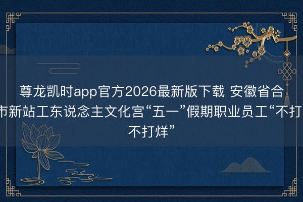 尊龙凯时app官方2026最新版下载 安徽省合肥市新站工东说念主文化宫“五一”假期职业员工“不打烊”