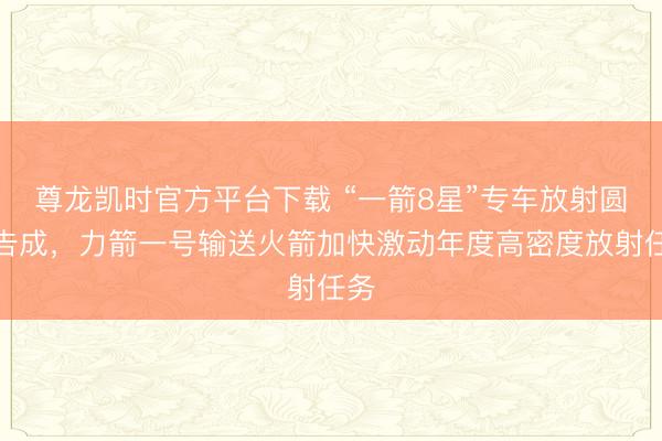 尊龙凯时官方平台下载 “一箭8星”专车放射圆满告成，力箭一号输送火箭加快激动年度高密度放射任务