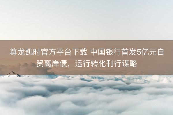 尊龙凯时官方平台下载 中国银行首发5亿元自贸离岸债，运行转化刊行谋略