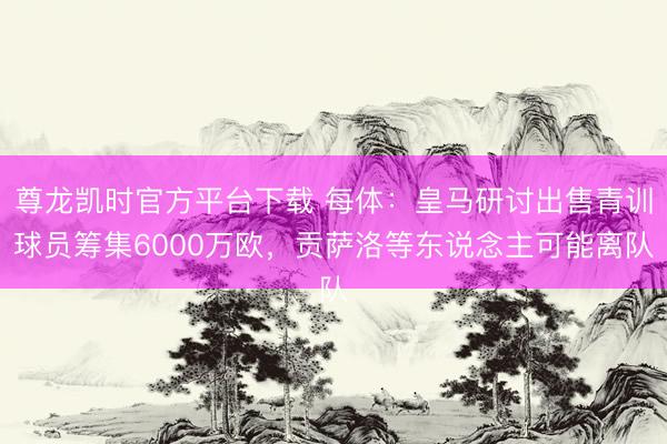 尊龙凯时官方平台下载 每体：皇马研讨出售青训球员筹集6000万欧，贡萨洛等东说念主可能离队