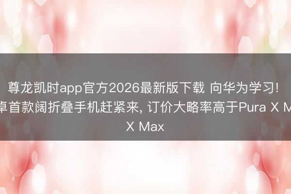 尊龙凯时app官方2026最新版下载 向华为学习! 安卓首款阔折叠手机赶紧来, 订价大略率高于Pura X Max